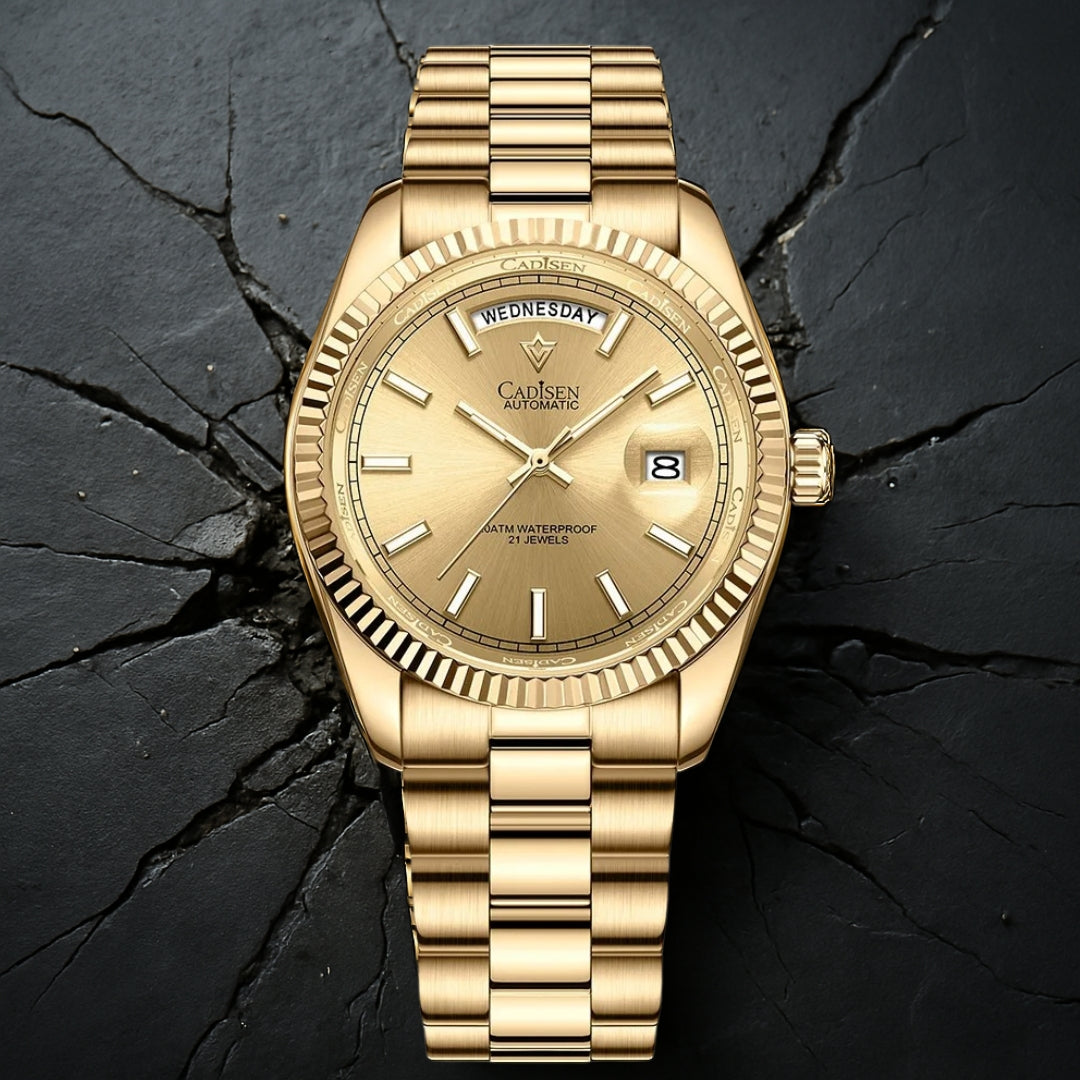 Relógio Masculino Automático Imperium Solar Gold - Cadisen Brasil