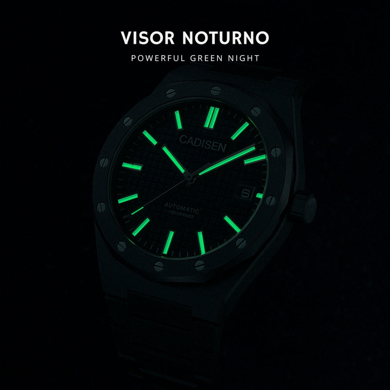 Relógio-Cadisen-Automático-Mecânico-Ascend-todo-preto-com-visor-noturno-2