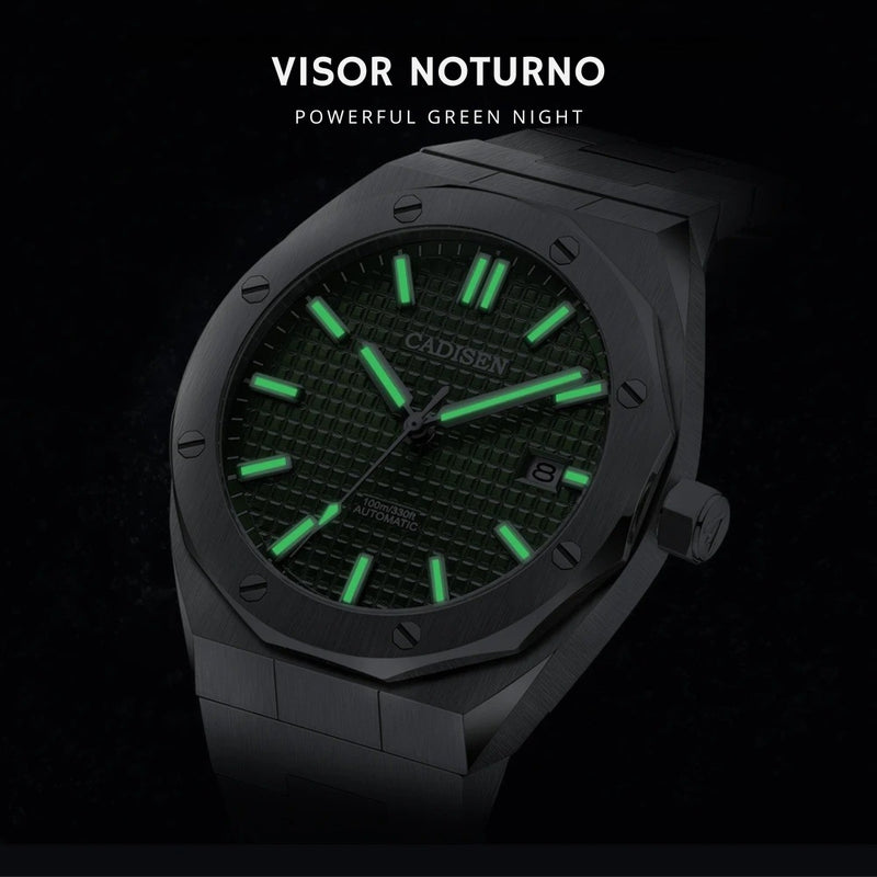 Relógio-Cadisen-Automático-Mecânico-Ascend-verde-royal-com-visor-noturno-3