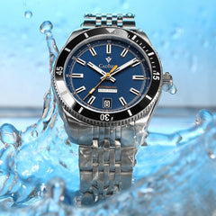 Relógio-Cadisen-Automático-Mecânico-Nauticor-azul-marinho-à-prova-d'água-7