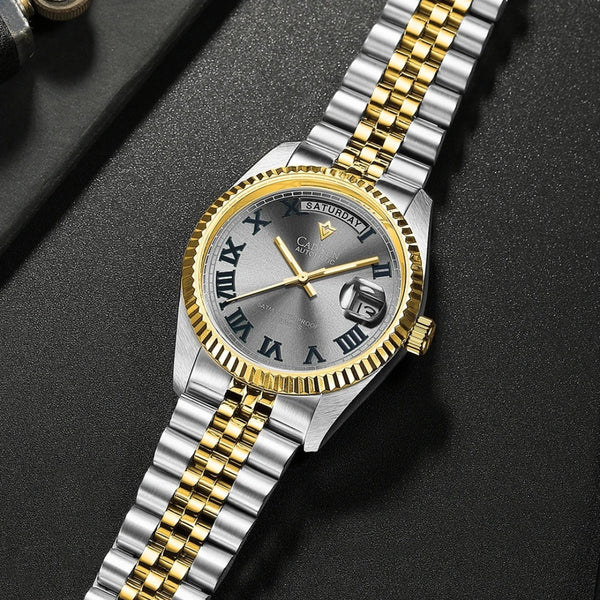 Relógio-Cadisen-Automático-Mecânico-Regalis-dourado-com-prata-7