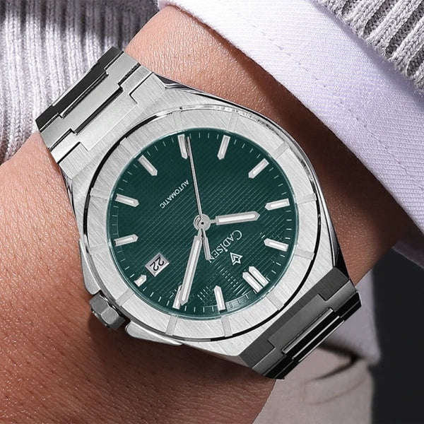 Relógio-Automático-Mecânico-Cadisen-Stratos-verde-2