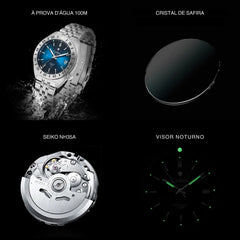 Relógio-Mecânico-Cadisen-Azul-com-Seiko-NH35A-Cristal-Safira-à-prova-dágua-100-metros-e-visor-noturno-3