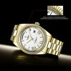 Relógio-Cadisen-Automático-Mecânico-Veritus-dourado-com-mostrador-branco-3