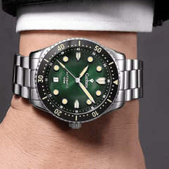 Relógio Automático Verde Masculino Cadisen Asterion Boreal 2
