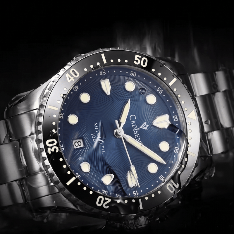 Relógio Automático Azul Masculino Cadisen Asterion Galaxy 8
