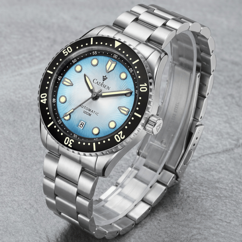 Relógio Automático Azul Masculino Cadisen Asterion Opaline 5