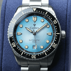 Relógio Automático Azul Masculino Cadisen Asterion Opaline 4