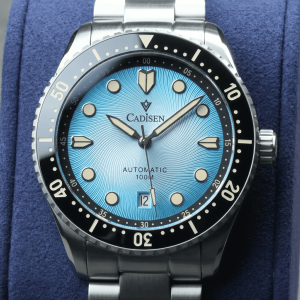Relógio Automático Azul Masculino Cadisen Asterion Opaline 4