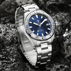 Relógio Automático Azul Masculino Cadisen Atlas Fjord 11
