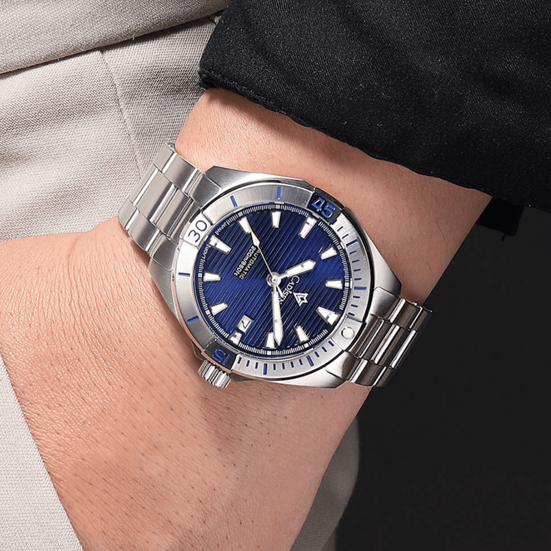 Relógio Automático Azul Masculino Cadisen Atlas Fjord 2