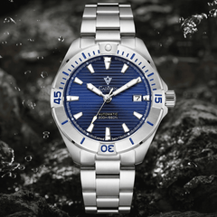 Relógio Automático Azul Masculino Cadisen Atlas Fjord 9