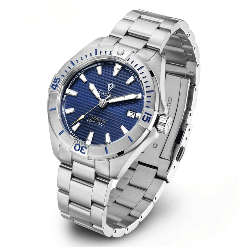 Relógio Automático Azul Masculino Cadisen Atlas Fjord 10