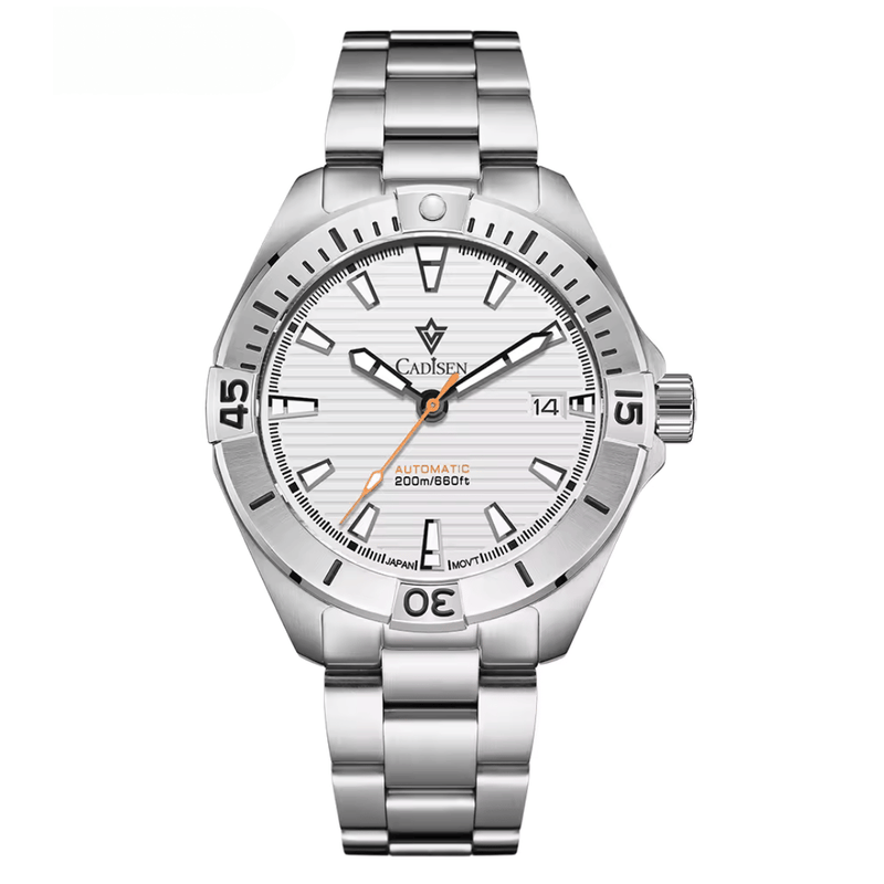 Relógio Automático Branco Masculino Cadisen Atlas Glacier 1