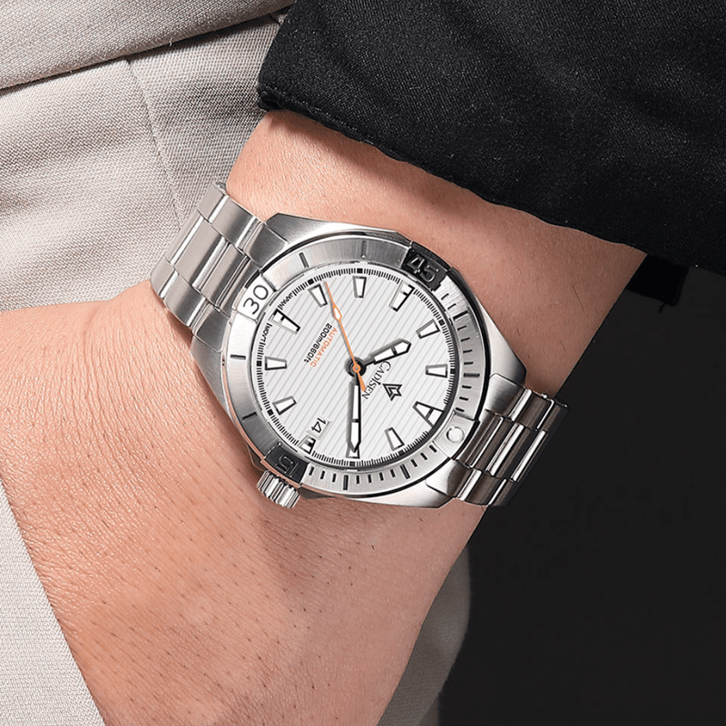 Relógio Automático Branco Masculino Cadisen Atlas Glacier 2