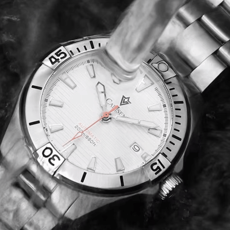 Relógio Automático Branco Masculino Cadisen Atlas Glacier 9