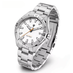 Relógio Automático Branco Masculino Cadisen Atlas Glacier 10