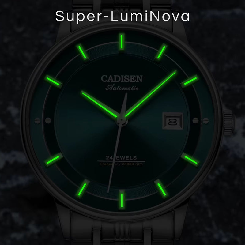 Relógio Automático Verde Masculino Cadisen Elaris Grove 7