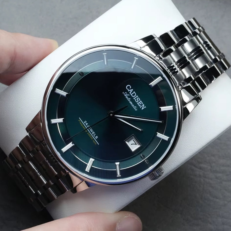 Relógio Automático Verde Masculino Cadisen Elaris Grove 9