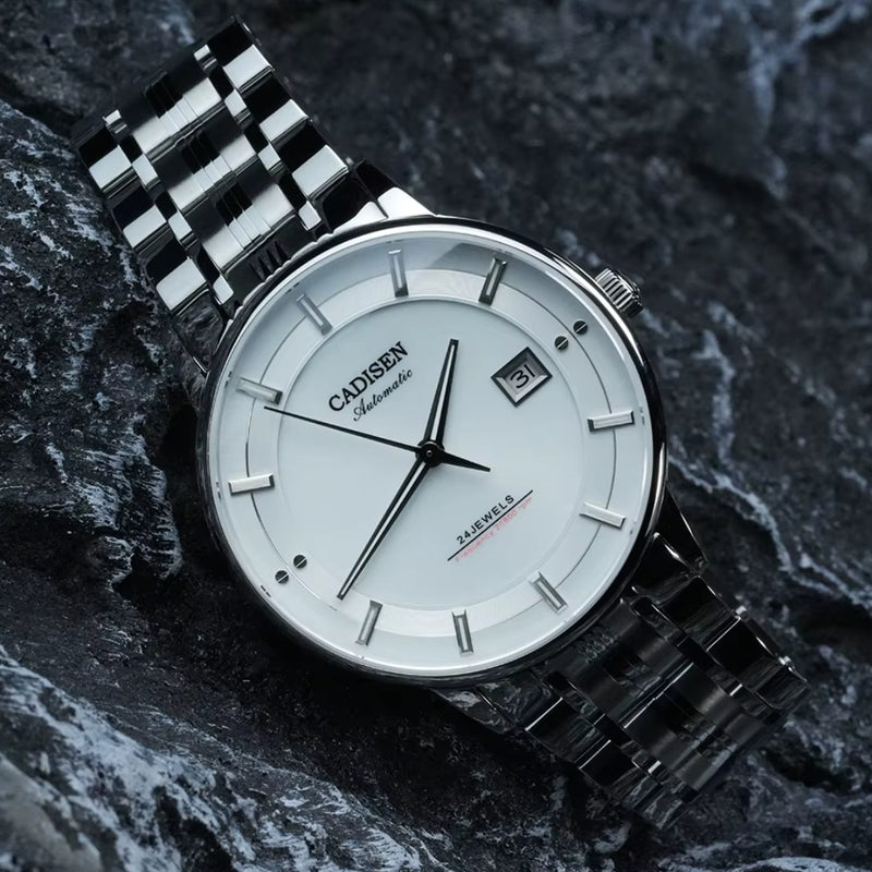 Relógio Automático Branco Masculino Cadisen Elaris Veil 10