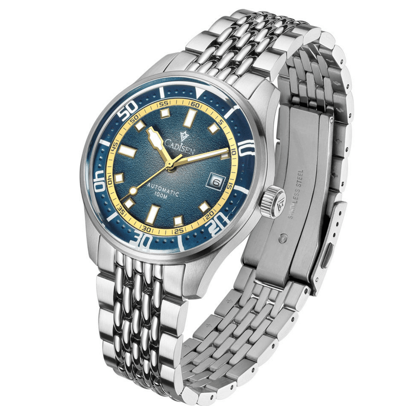 Relógio Automático Azul Masculino Cadisen Meridian Baltic 1