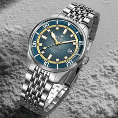 Relógio Automático Azul Masculino Cadisen Meridian Baltic 9