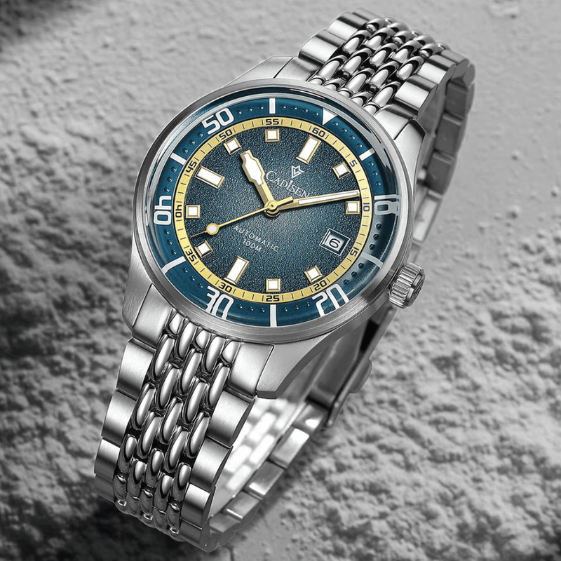 Relógio Automático Azul Masculino Cadisen Meridian Baltic 9