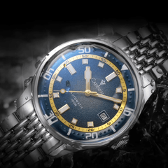 Relógio Automático Azul Masculino Cadisen Meridian Baltic 8 