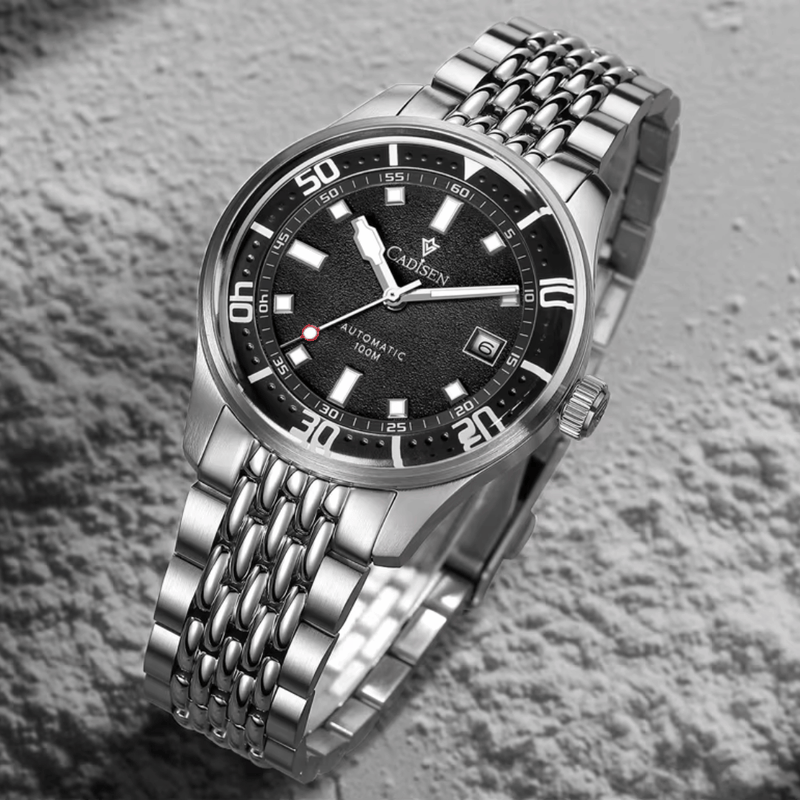 Relógio Automático Preto Masculino Cadisen Meridian Obsidian 9