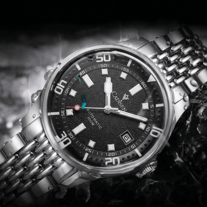 Relógio Automático Preto Masculino Cadisen Meridian Obsidian 8