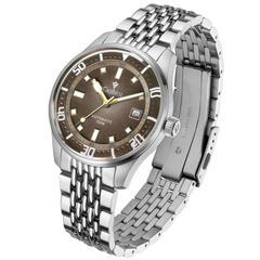 Relógio Automático Marrom Masculino Cadisen Meridian Sienna 1