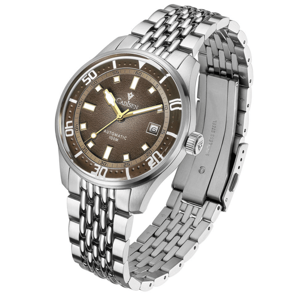 Relógio Automático Marrom Masculino Cadisen Meridian Sienna 1