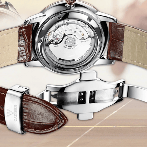 Relógio Automático Marrom Masculino Cadisen Selwyn Bridle 3