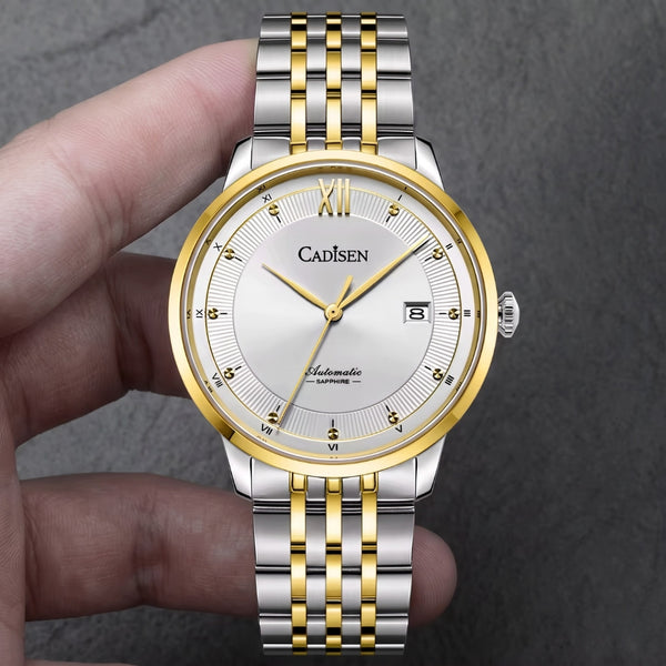 Relógio Automático Dourado Masculino Cadisen Severin Helios 2