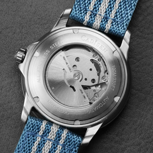 Relógio Cadisen Masculino Mecânico Automático Deep Presence Ice Voyage Azul Claro 3