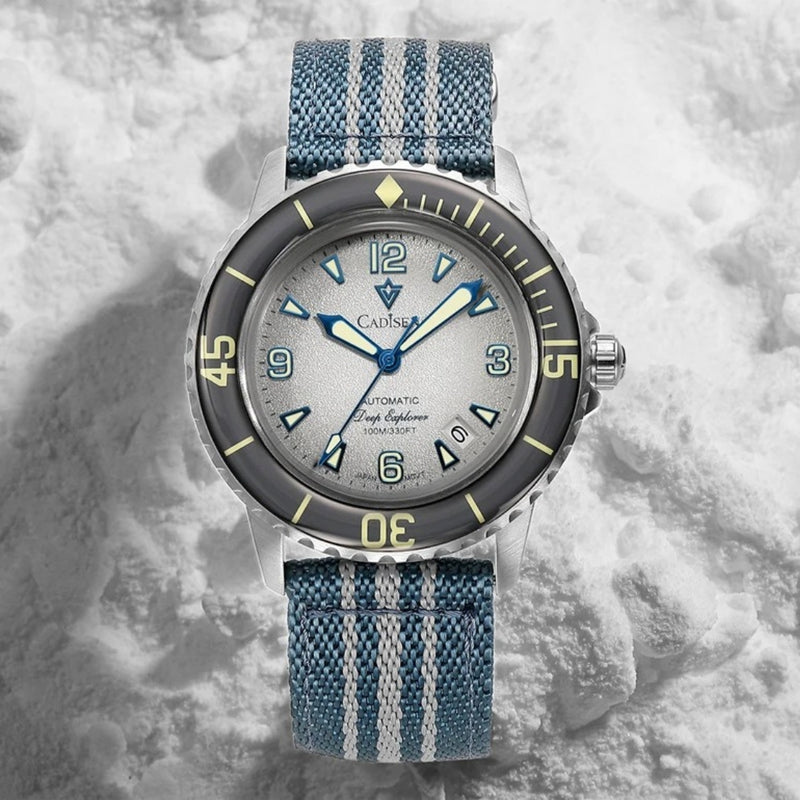 Relógio Cadisen Masculino Mecânico Automático Deep Presence Ice Voyage Azul Claro 5