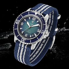 Relógio Cadisen Masculino Mecânico Automático Deep Presence Mariner Blue Azul à prova d'água