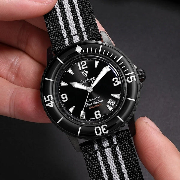 Relógio Cadisen Masculino Mecânico Automático Deep Presence Shadow Diver Preto 2