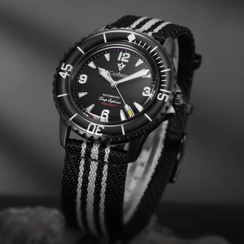 Relógio Cadisen Masculino Mecânico Automático Deep Presence Shadow Diver Preto 6