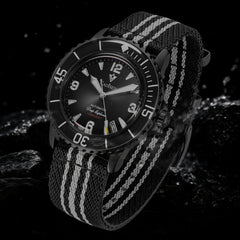 Relógio Cadisen Masculino Mecânico Automático Deep Presence Shadow Diver Preto à prova d'água