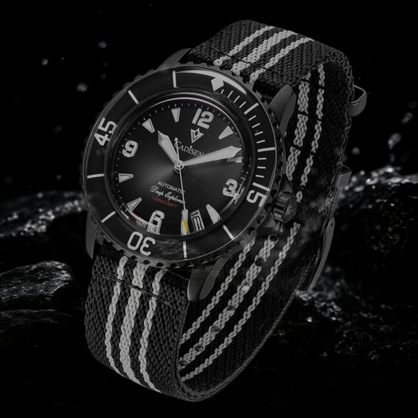 Relógio Cadisen Masculino Mecânico Automático Deep Presence Shadow Diver Preto à prova d'água