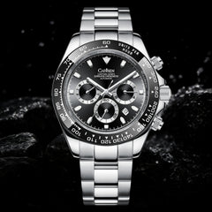 Relógio Cadisen Masculino Cronógrafo Mecânico Automático Vantor Eclipse Preto à Prova D'água