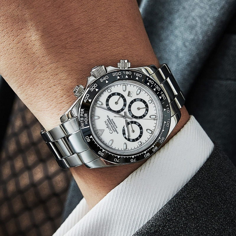 Relógio Cadisen Masculino Cronógrafo Mecânico Automático Vantor Halo Branco 2