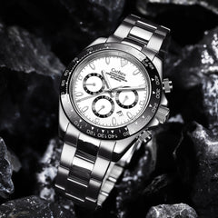 Relógio Cadisen Masculino Cronógrafo Mecânico Automático Vantor Halo Branco 6