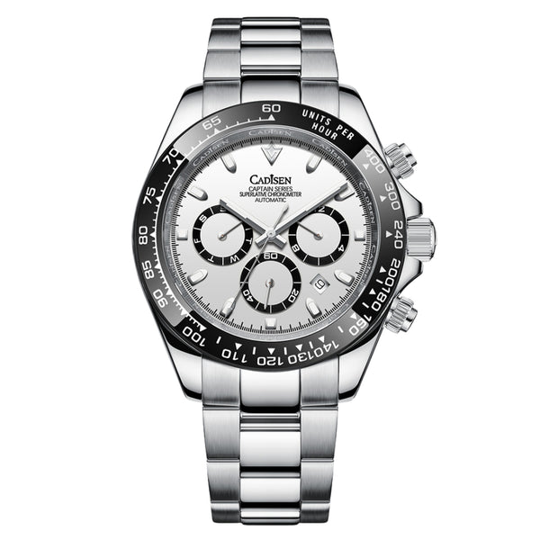 Relógio Cadisen Masculino Cronógrafo Mecânico Automático Vantor Halo Branco 1