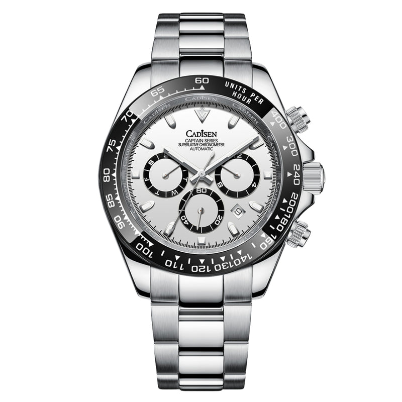 Relógio Cadisen Masculino Cronógrafo Mecânico Automático Vantor Halo Branco 1