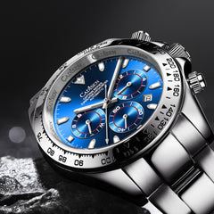 Relógio Cadisen Masculino Cronógrafo Mecânico Automático Vantor Ignition azul 3