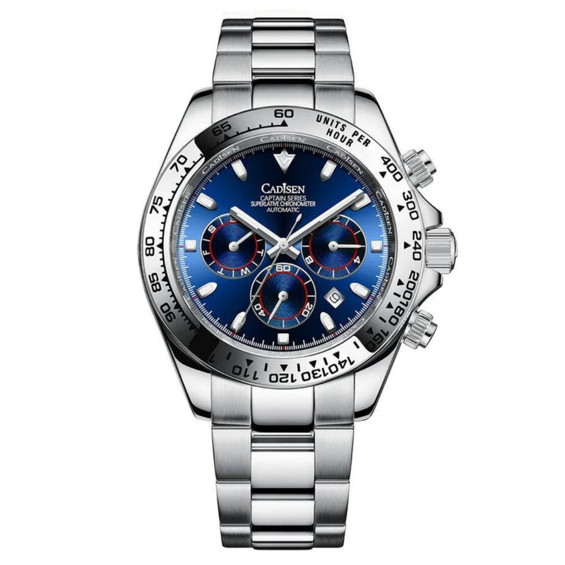 Relógio Cadisen Masculino Cronógrafo Mecânico Automático Vantor Ignition azul 1