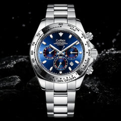 Relógio Cadisen Masculino Cronógrafo Mecânico Automático Vantor Ignition azul 5