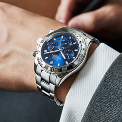 Relógio Cadisen Masculino Cronógrafo Mecânico Automático Vantor Ignition azul 2